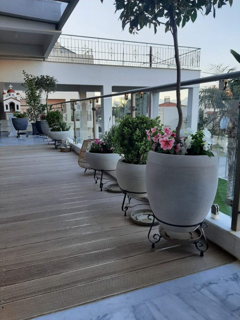 Γλάστρες με φυτά στο μπαλκόνι